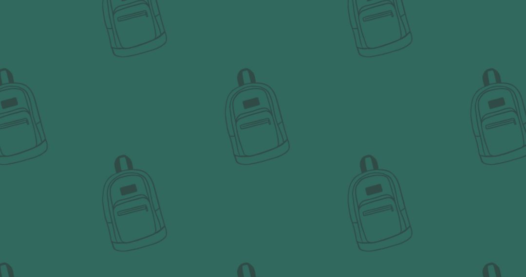 Seamless Schoolbag Pattern on Green Background