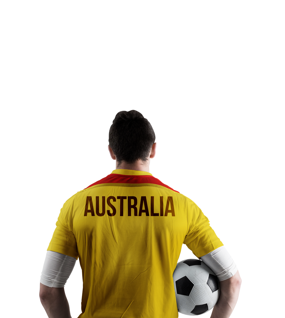 Soccer Player Holding Ball Wearing Transparent Australia Jersey - Download Free Stock Images Pikwizard.com