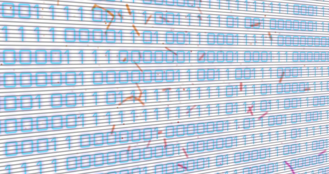 Binary code flow on network connections workspace idea background