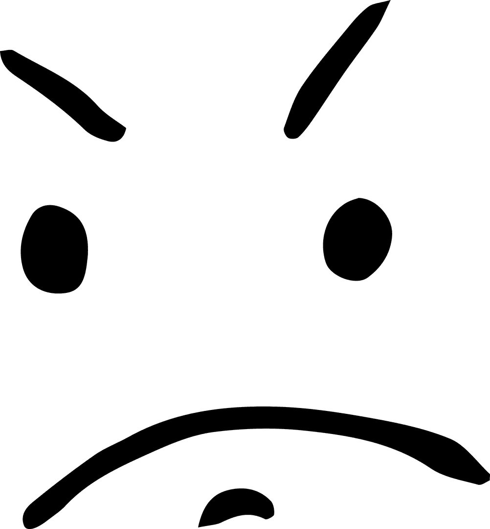 Angry Face Expression on Transparent Background Illustration