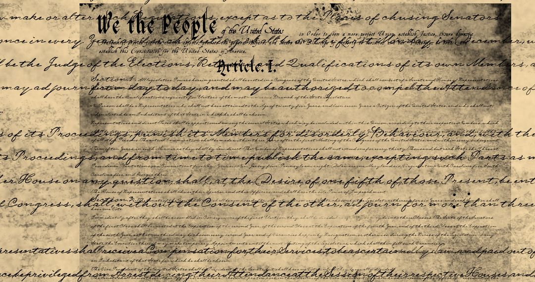 Moving Text of the United States Constitution on Distressed Background - Free Images, Stock Photos and Pictures on Pikwizard.com