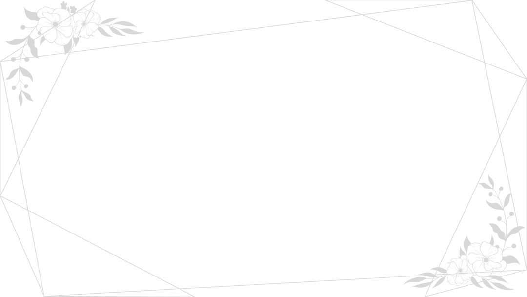 Elegant Floral Polygonal Frame on Transparent Background
