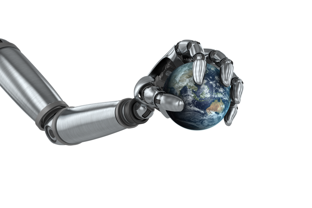 Transparent Chrome Robotic Hand Gripping Earth Desert Globe - Download Free Stock Images Pikwizard.com