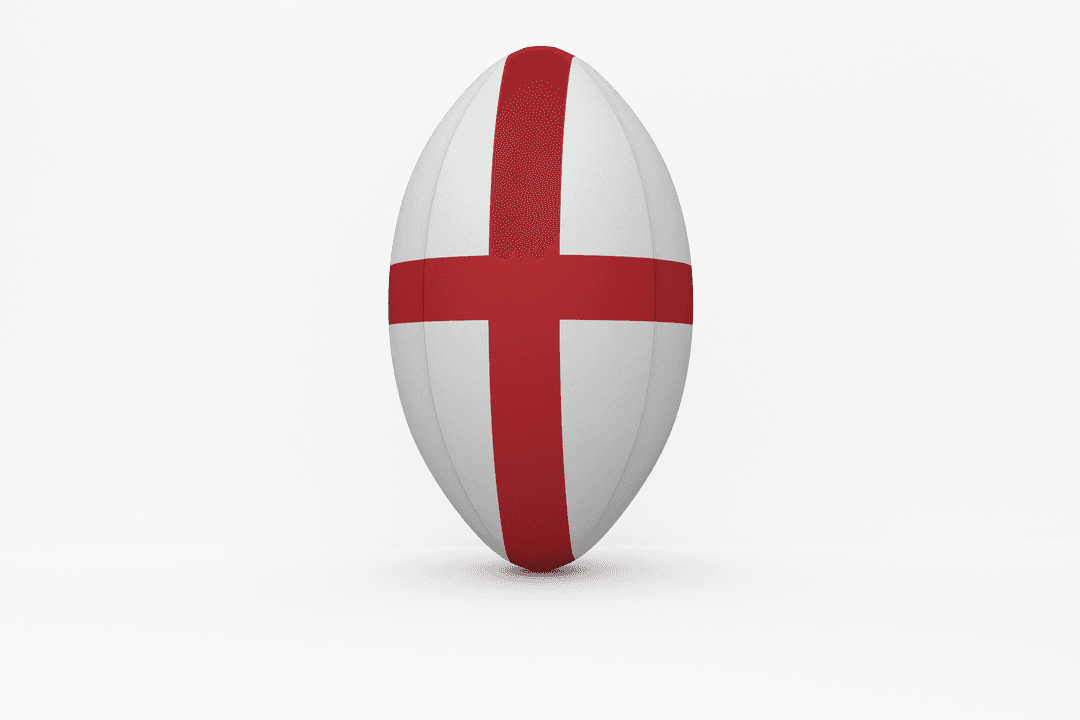 Rugby Ball with Transparent England Flag Design