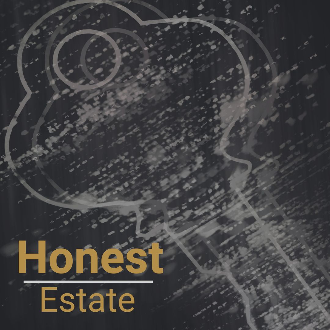 Transparent House Outline Against Rain-Streaked Background for Real Estate Branding