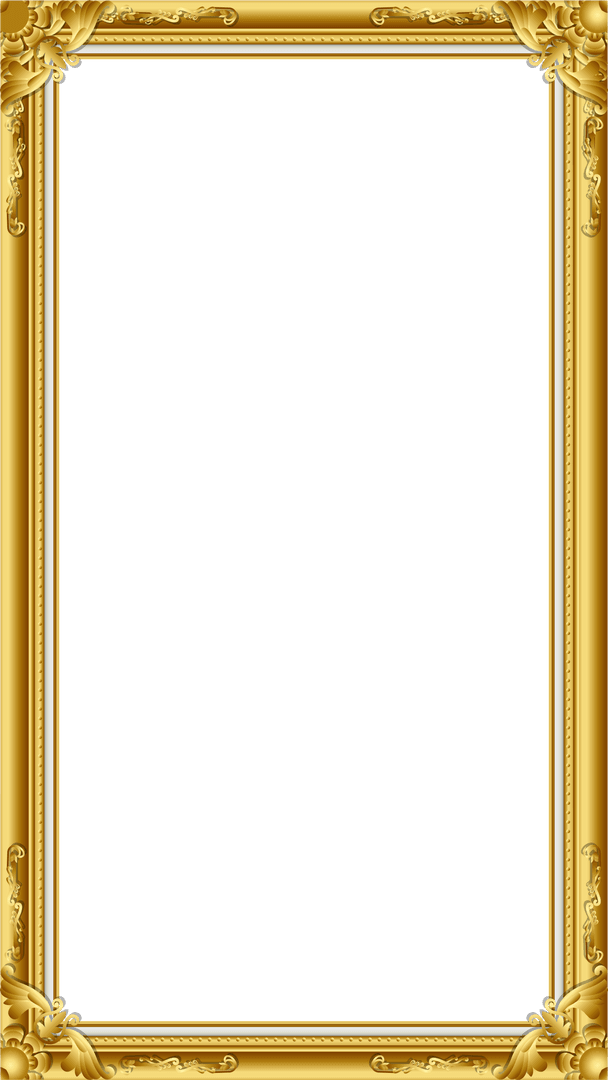 Ornate Golden Baroque Frame With Transparent Backdrop
