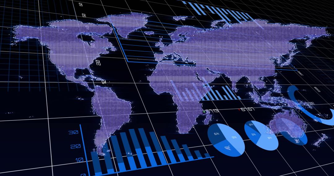Digital World Map with Data Analysis Interface Design