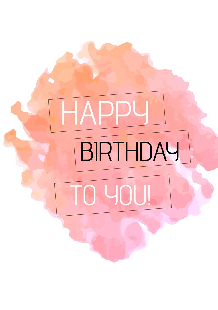 Vibrant Watercolor Happy Birthday Card with Brush Stroke Design - Download Free Stock Templates Pikwizard.com