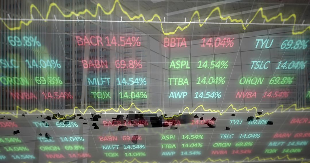 Financial Analysts in Office Analyzing Stock Market Data Visualization