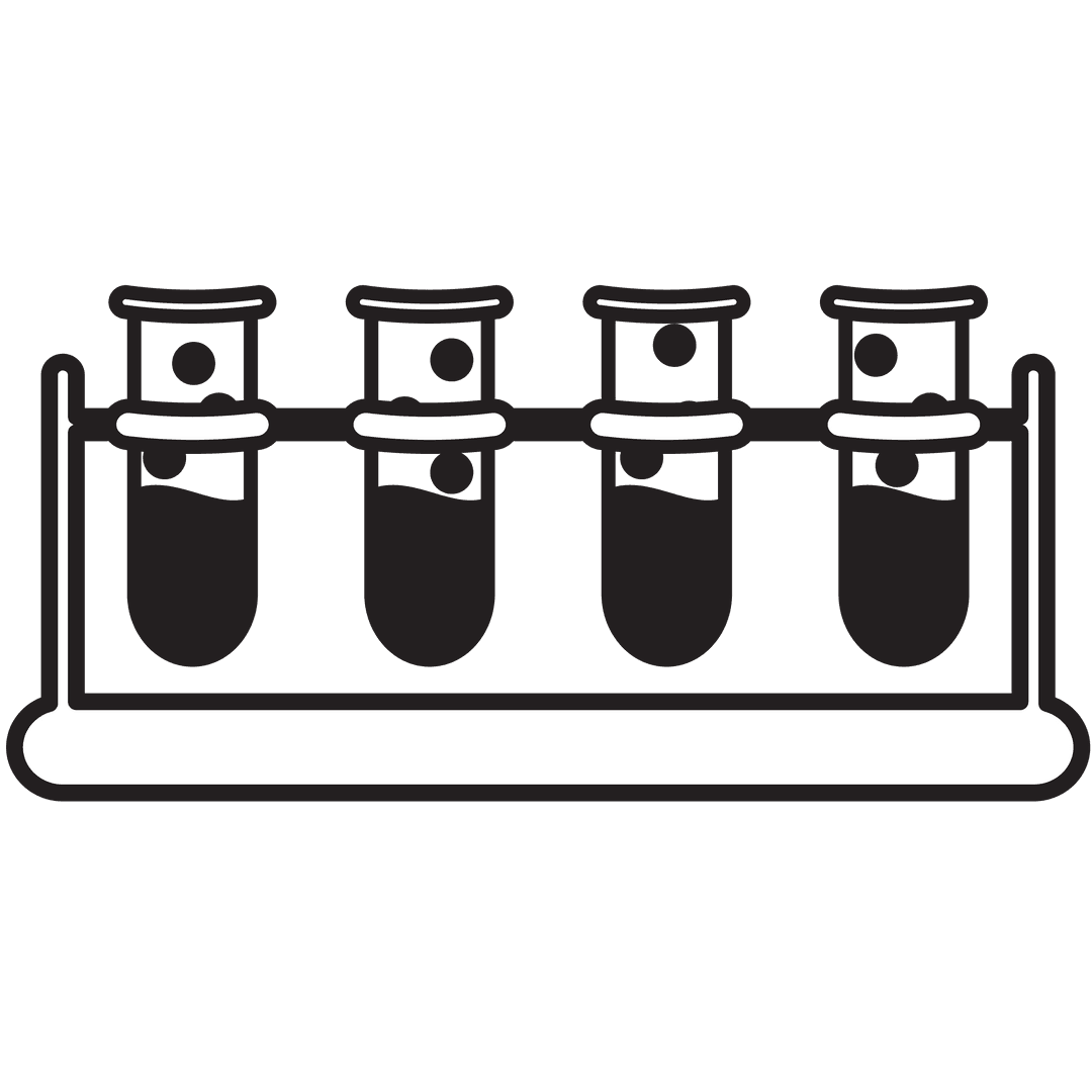 Digital Test Tubes Icon on Transparent Background
