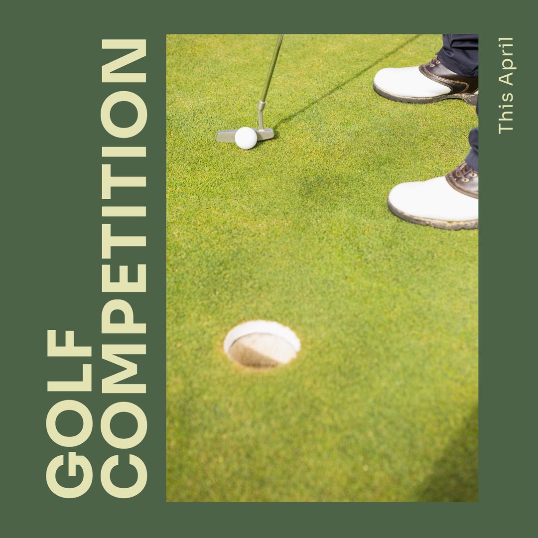 Golf Putt Close-Up with Competition Announcement