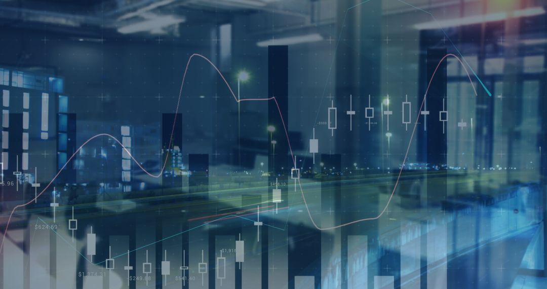 Digital Financial Data Analysis Over Modern Office Space