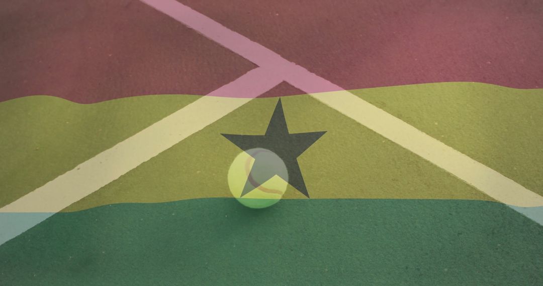 Ghana Tennis Court Branding with Folder Overlay Effect