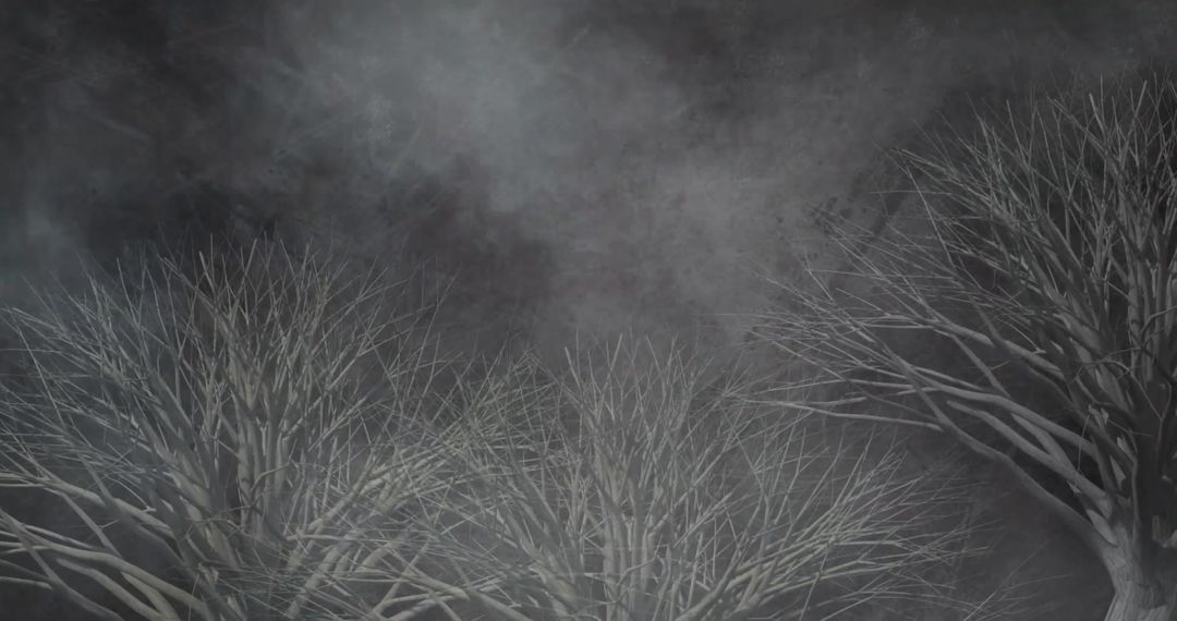 Spooky Bare Trees with Ominous Dark Clouds