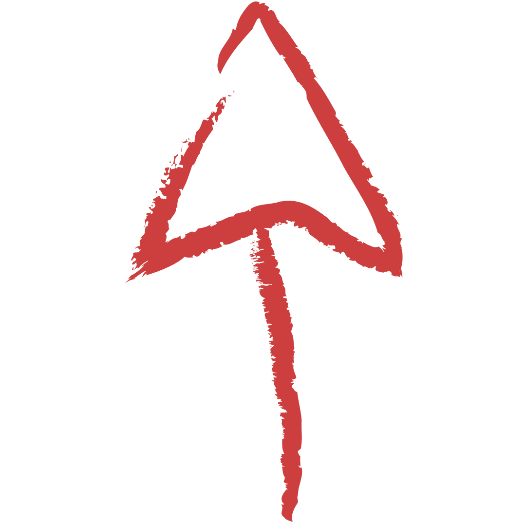 Red Hand-Drawn Arrow on Transparent Background Indicating Direction