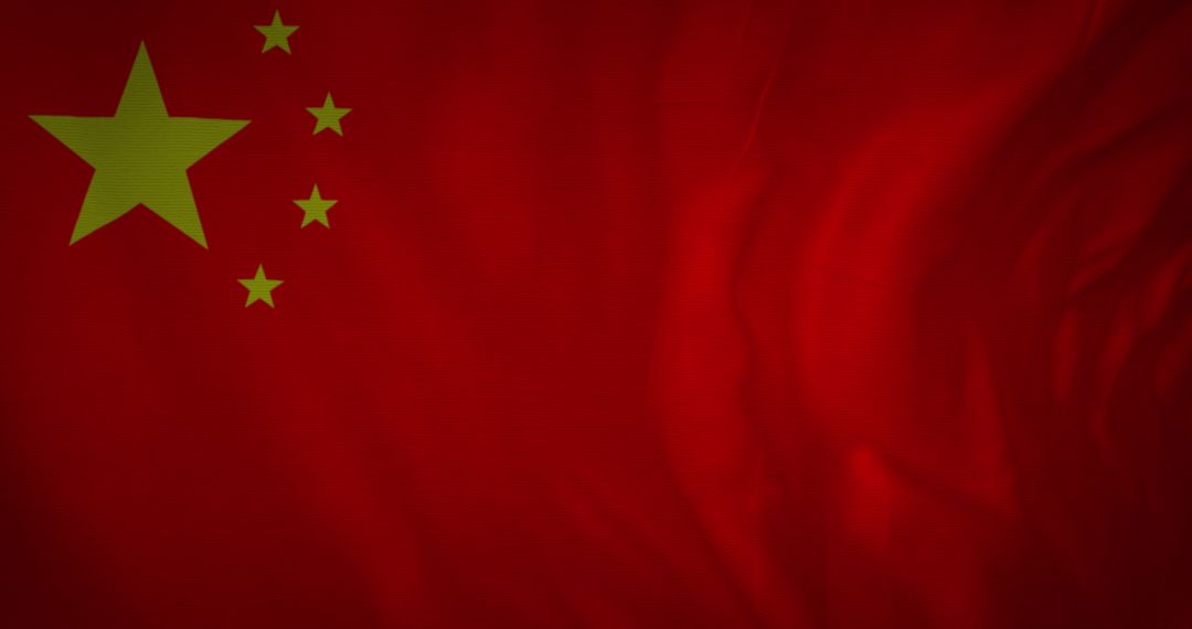 Waving National Flag of China with Copy Space