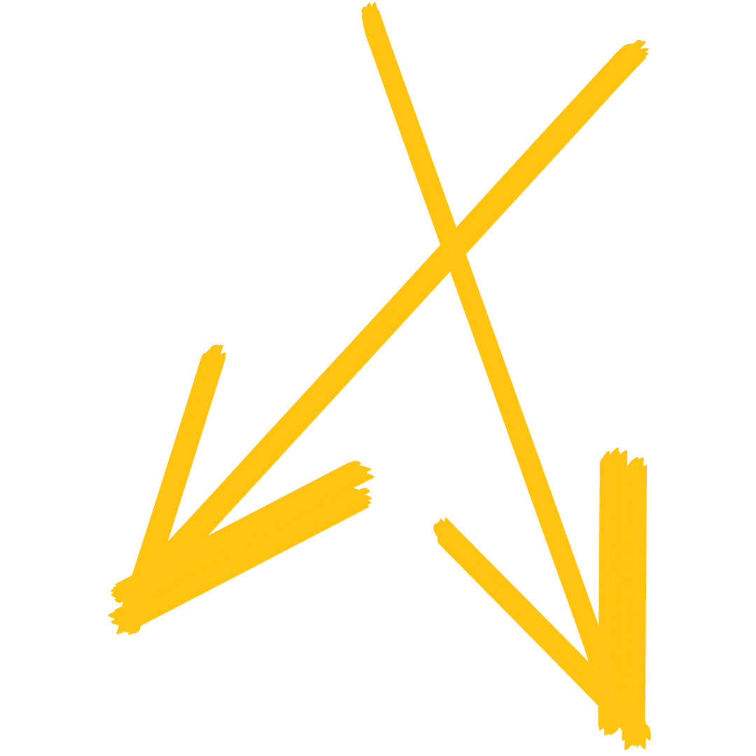 Yellow Arrows Illustration on Transparent Background