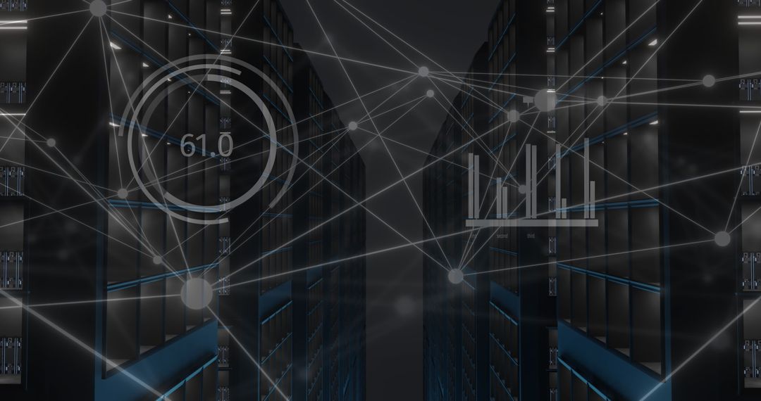 Digital Data Network Connecting Server Racks in Data Center