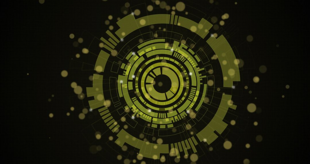 Futuristic Digital Interface with Glowing Radial Patterns