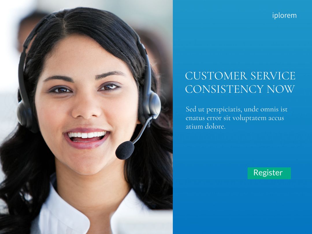 Smiling Customer Support Representative in Headset Offering Friendly Assistance - Download Free Stock Templates Pikwizard.com