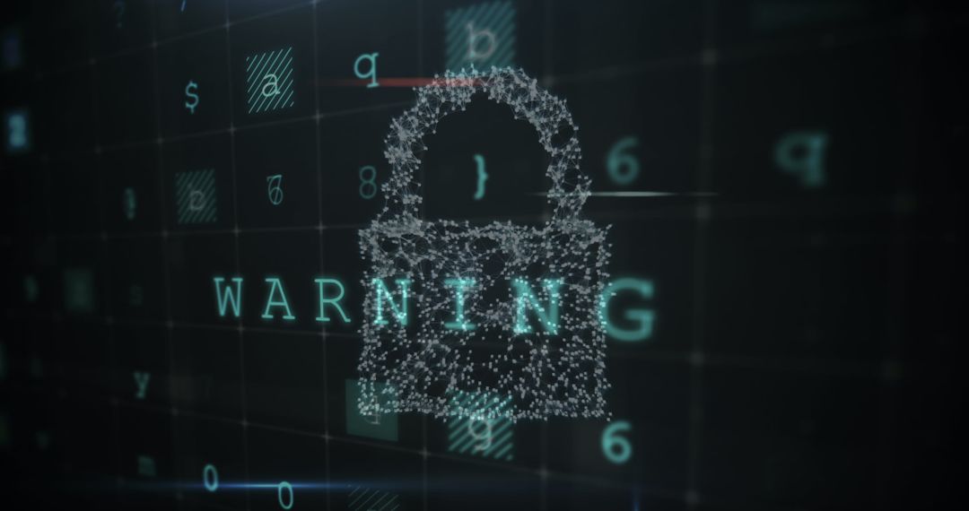 Digital Padlock Security Warning Abstract Interface