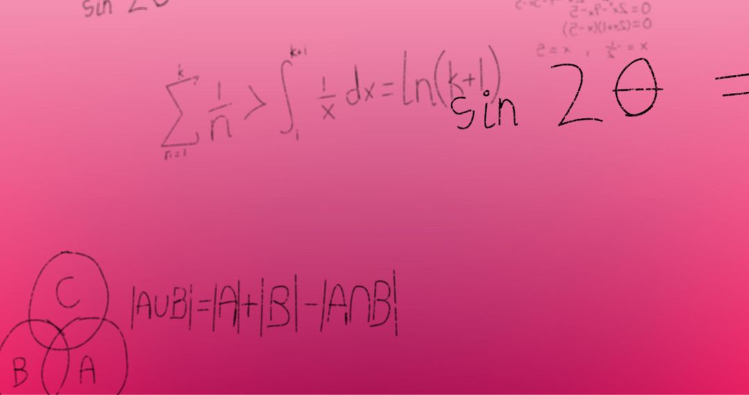 Mathematic Formulas on Pink Background Illustrating Concepts