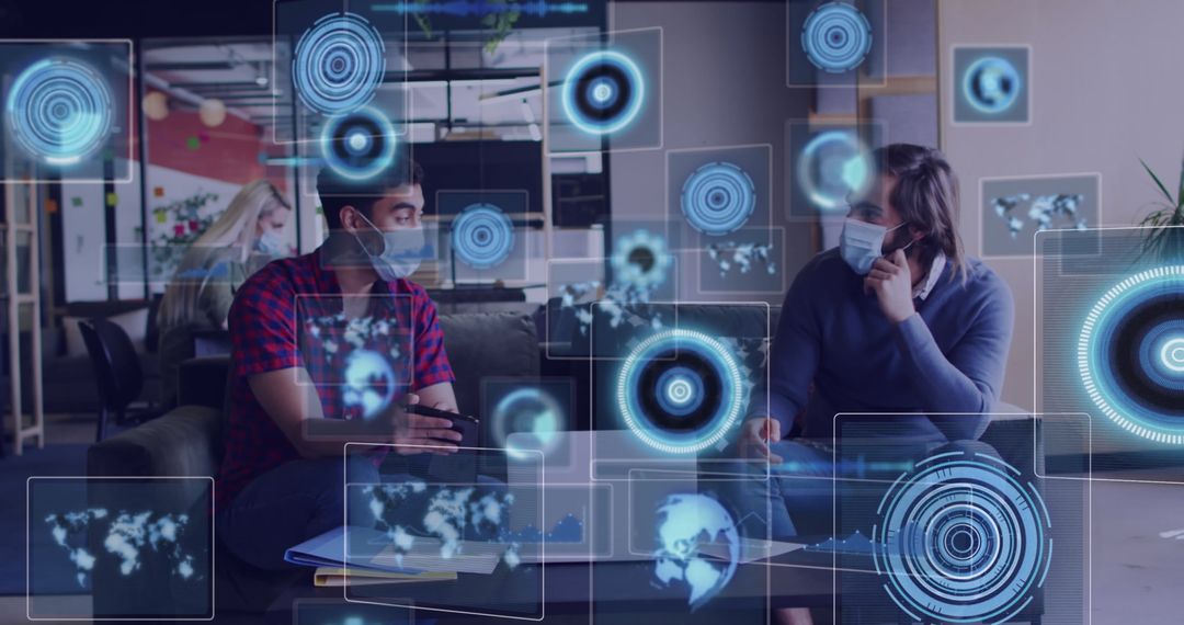 Global Business Meeting with Digital Interface in Modern Office