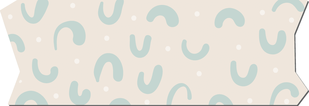 Transparent Banner with Green Curvy Shapes and White Dots on Beige