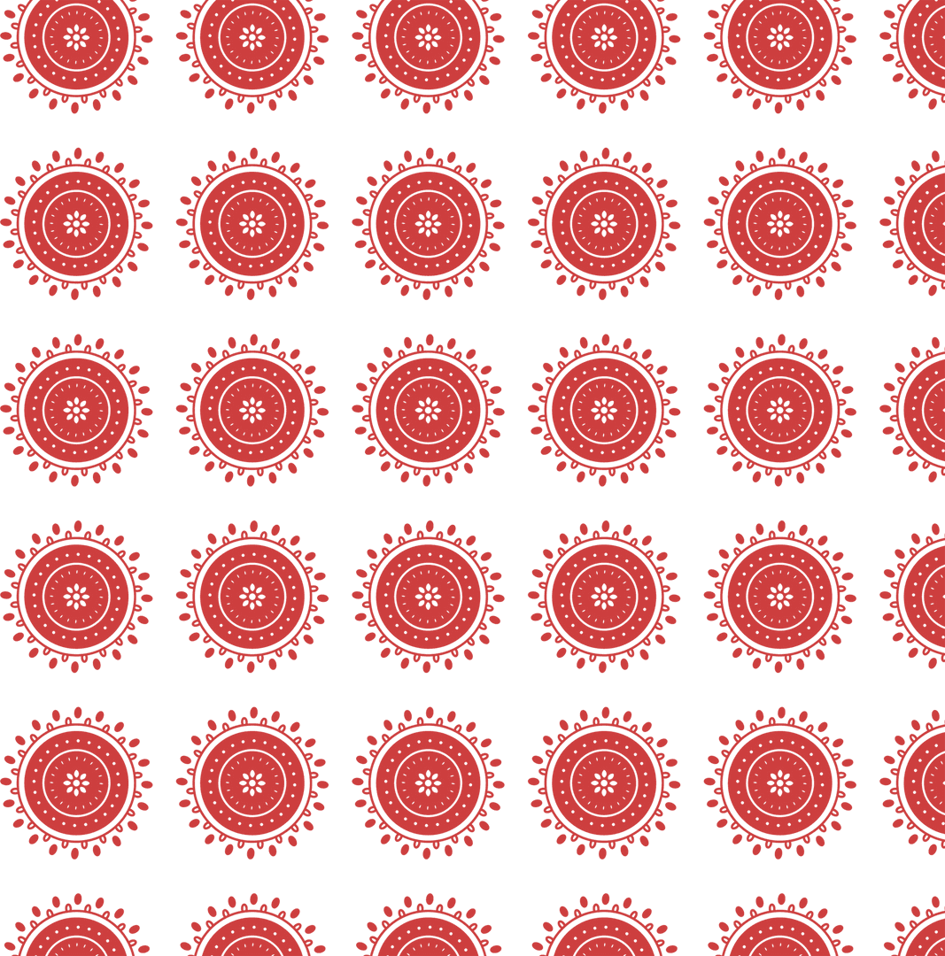 Red Gear Pattern on Transparent Background for Creative Design
