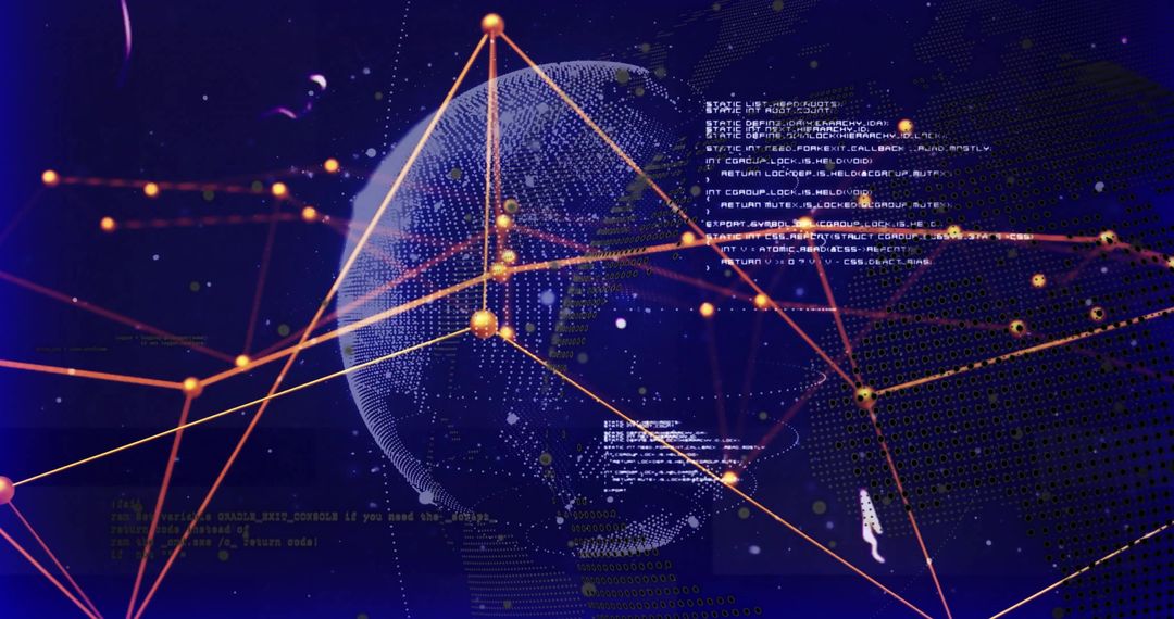 Digital Data and Global Network Connections on Earth Background