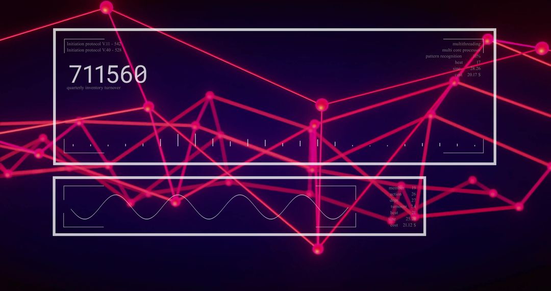 Futuristic Cybersecurity Interface with Neon Data Visualization
