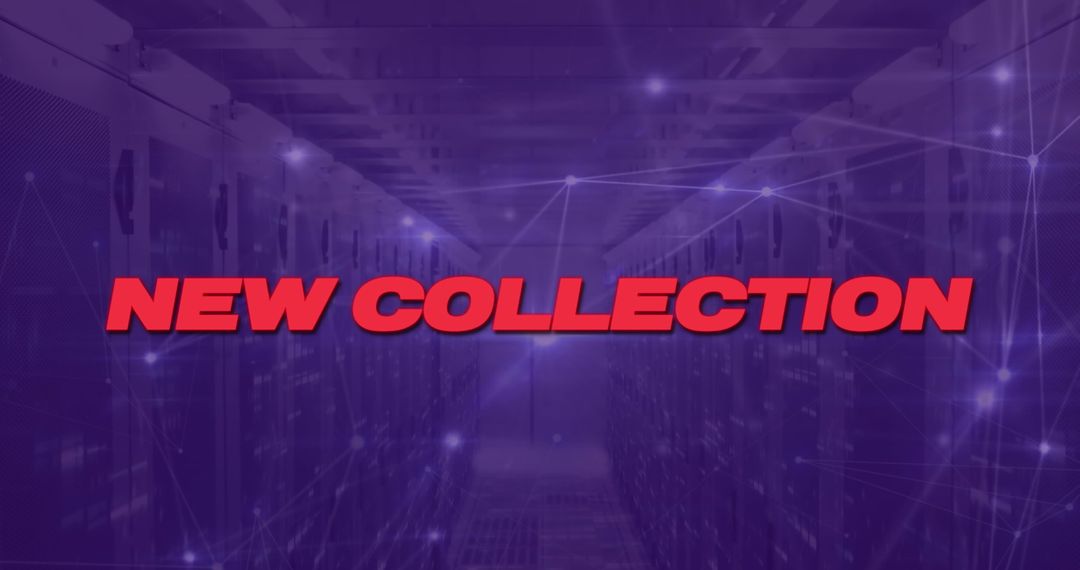 Futuristic Server Room Network with Digital Connections