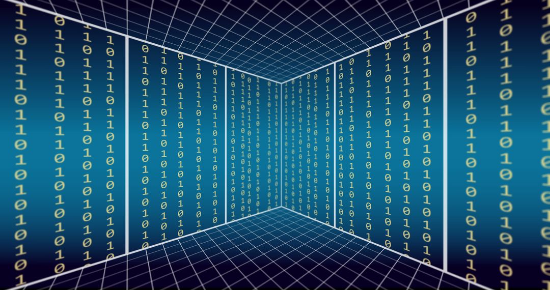 Digital Data Flow in Virtual Space with Binary Code