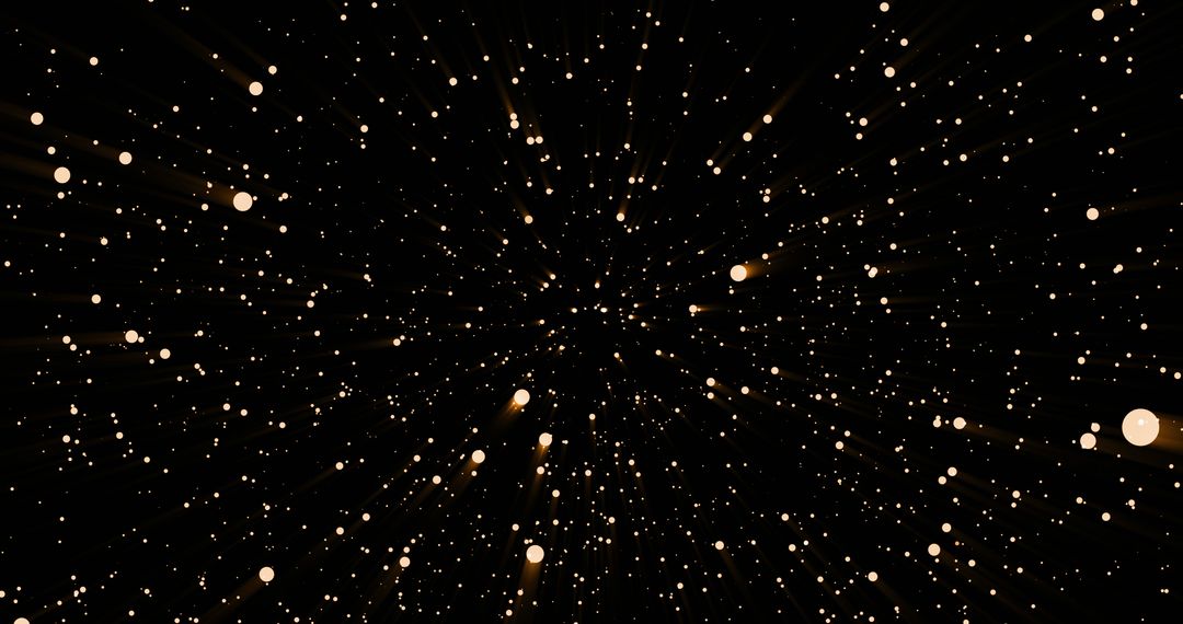 Abstract Glowing Light Particles on Black Background