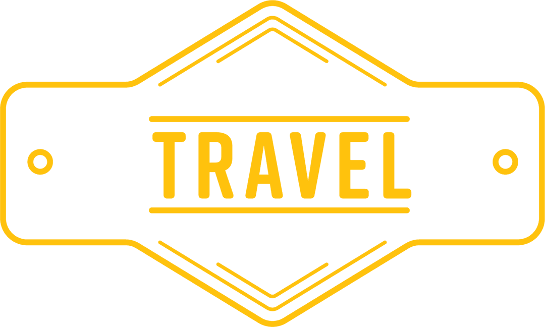 Transparent Travel Badge with Retro Design Look