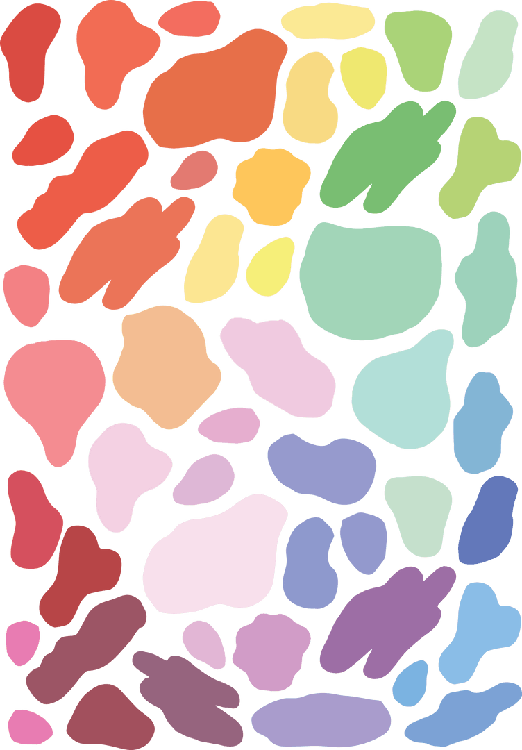 Vibrant Abstract Shapes on Transparent Background