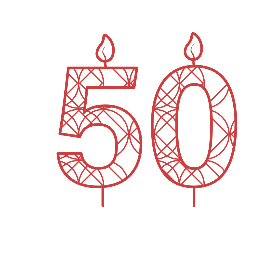 Red 50 Birthday Candle Illustration on Transparent Background - Download Free Stock Images Pikwizard.com