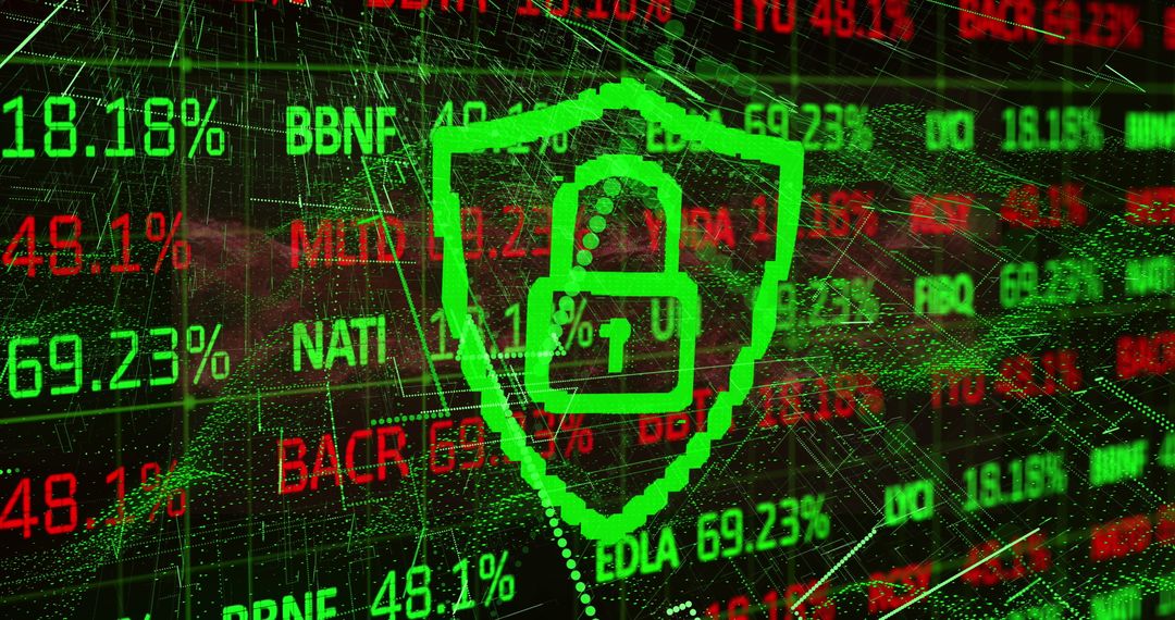 Futuristic Digital Security with Data Visualization Elements