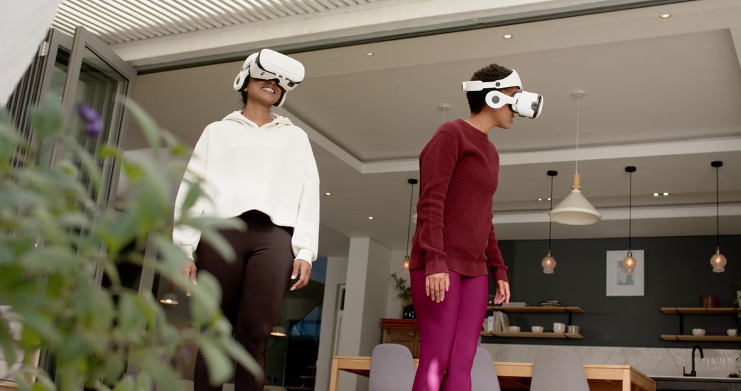 Diverse Women Exploring Virtual Reality Indoors in Open Space