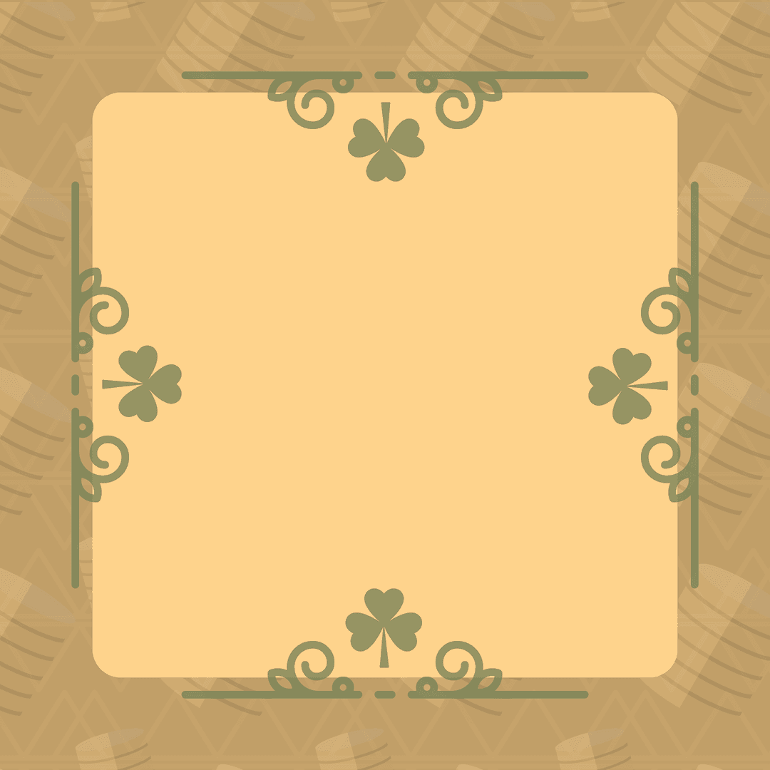 Decorative Saint Patrick's Day Frame on Transparent Background