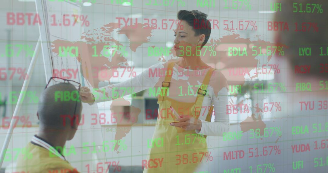 Businessperson Analyzing Financial Data in Tech-Driven Office