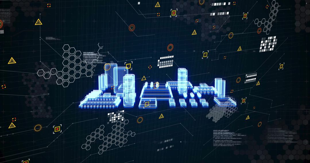 Futuristic Digital Data Processing Concept Illustration