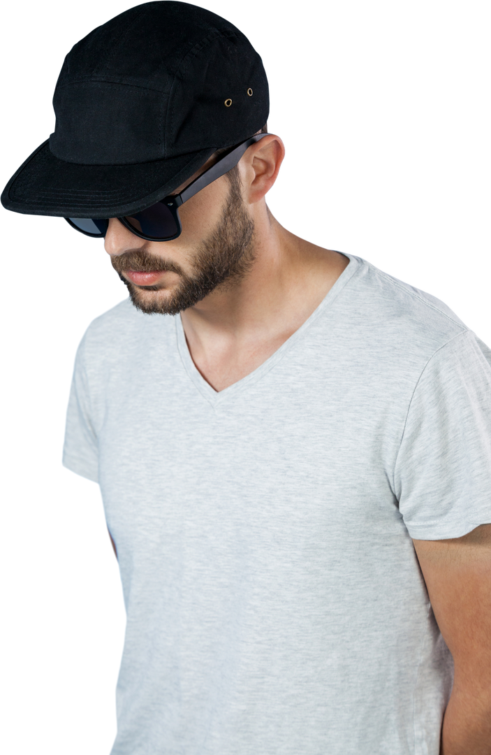 Transparent Stylish Model with Black Cap and Sunglasses - Download Free Stock Images Pikwizard.com