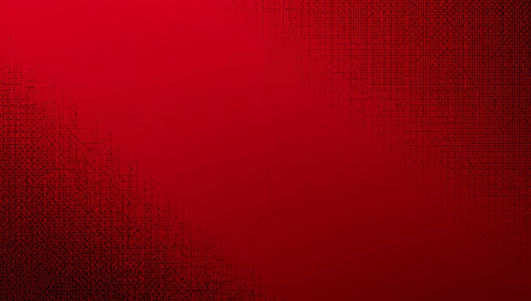 Crimson to Maroon Gradient with Distressed Black Grid Texture, Abstract Vignette Canvas