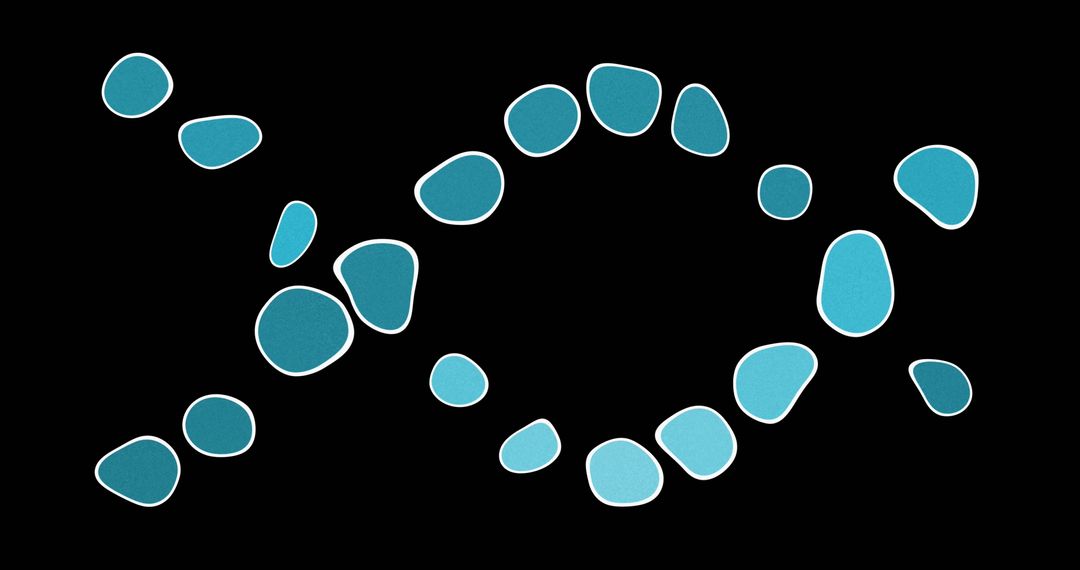 Abstract DNA Strands with Conceptual Tick Symbols on Black