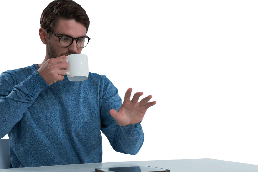 Transparent Screen Technology Concept with Man