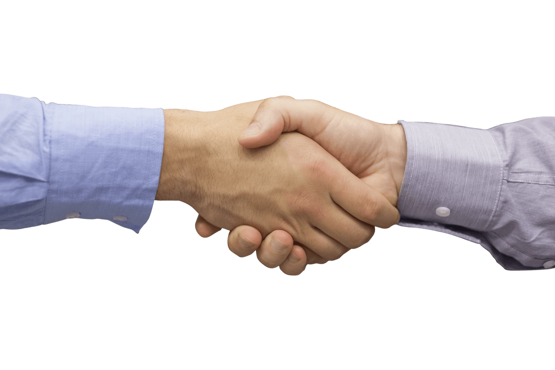 Businessmen Shaking Hands on Transparent Background