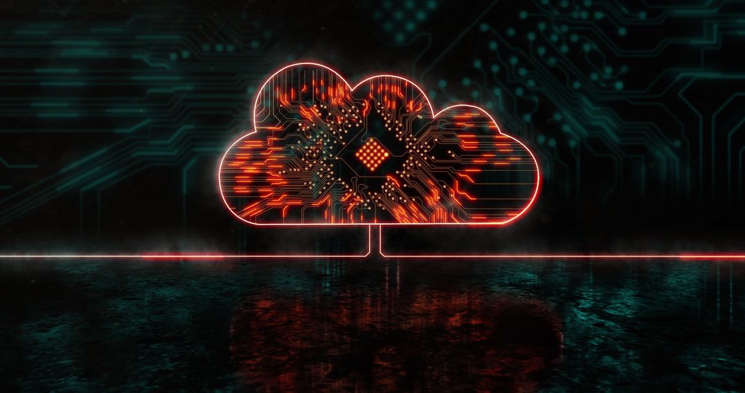 Glowing Cloud Technology Concept with Processor Connections
