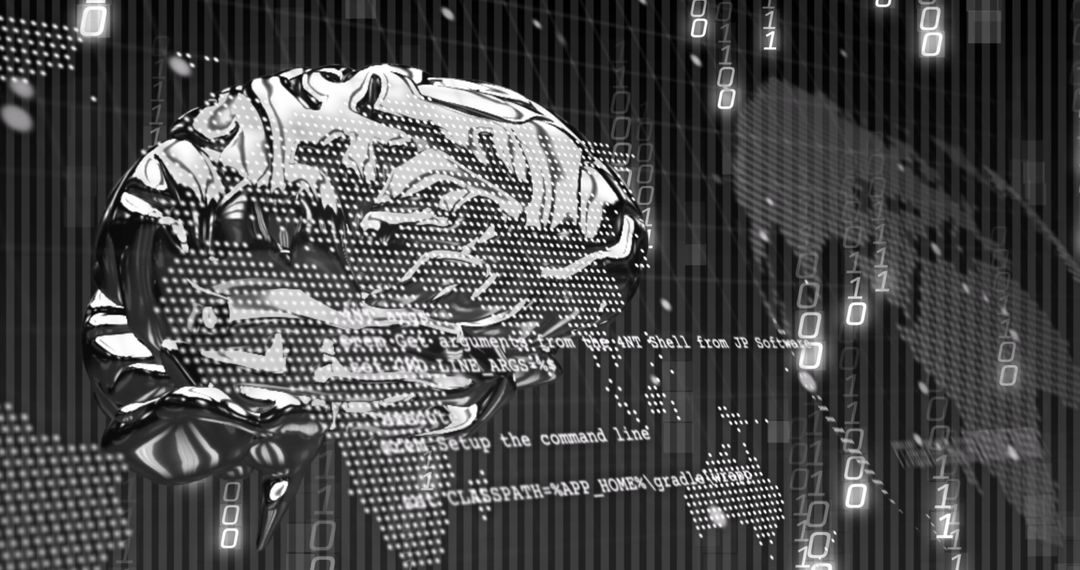 brain conceptualizing digital coding in futuristic setting - Free Images, Stock Photos and Pictures on Pikwizard.com
