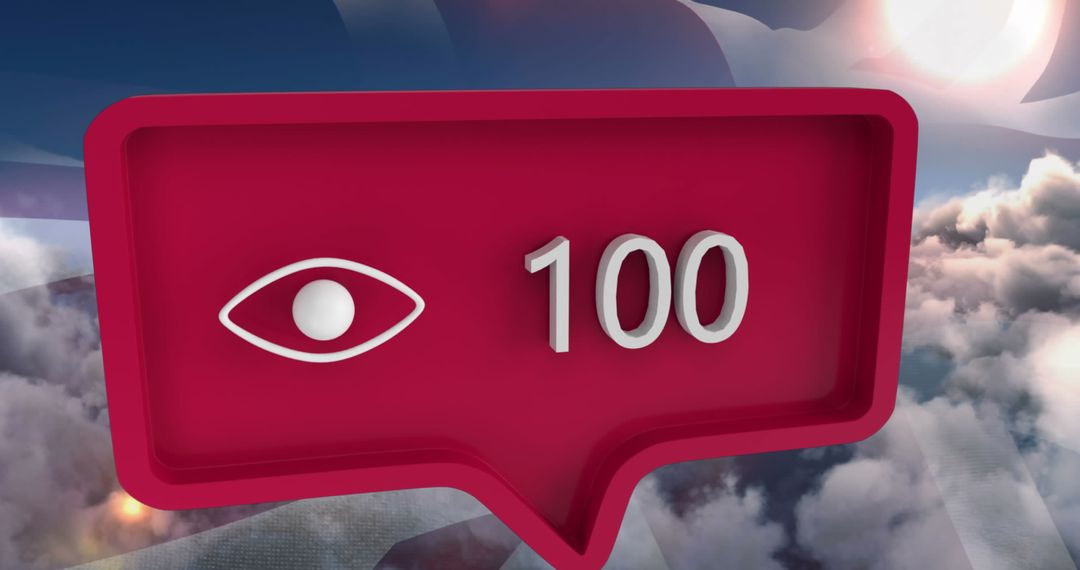 Social Media Milestone with USA Flag and Eye Icon